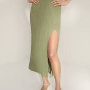 Aritzia Wilfred Knit Slit Skirt - Sage frost - size S